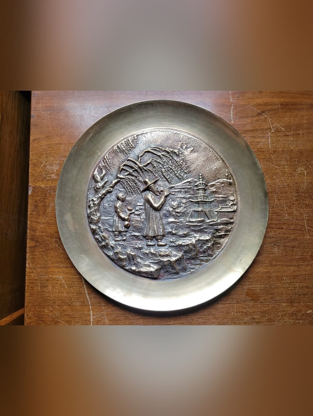 Antique Brass Chinese Wall Hanging Sculpture